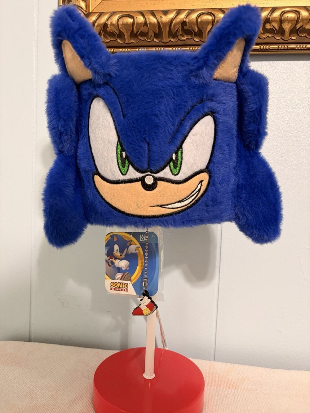 Sonic the Hedgehog Plush Lamp NWT Rare 15" Gaming Nightlight Table Light Charm